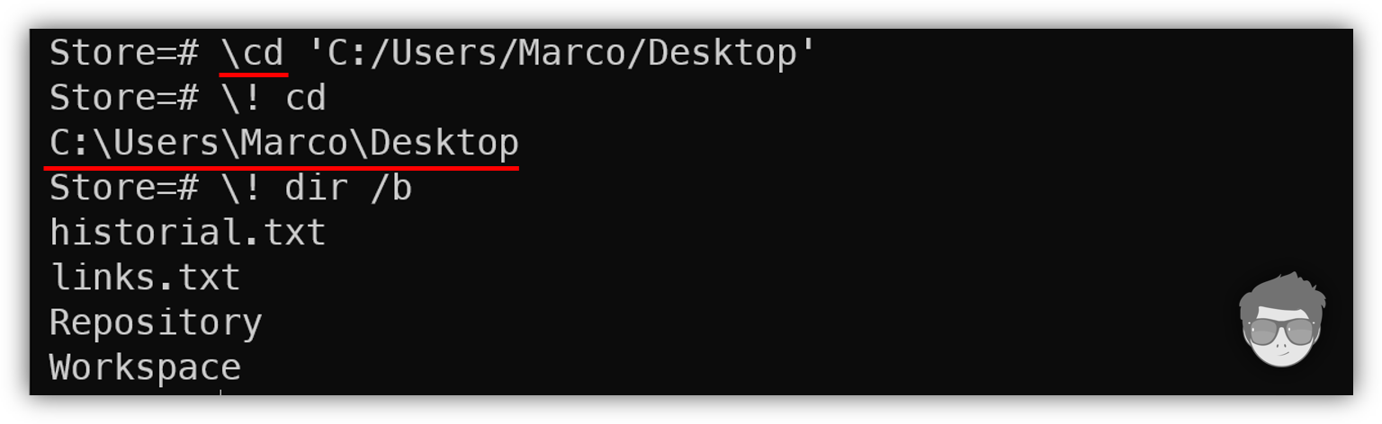meta comando cd [directory]
