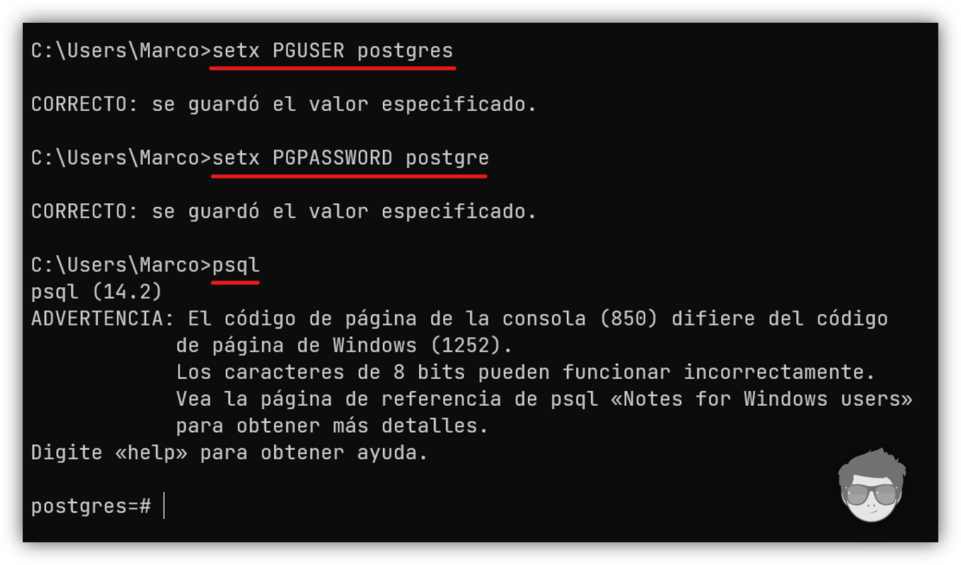 establecer variables de entorno